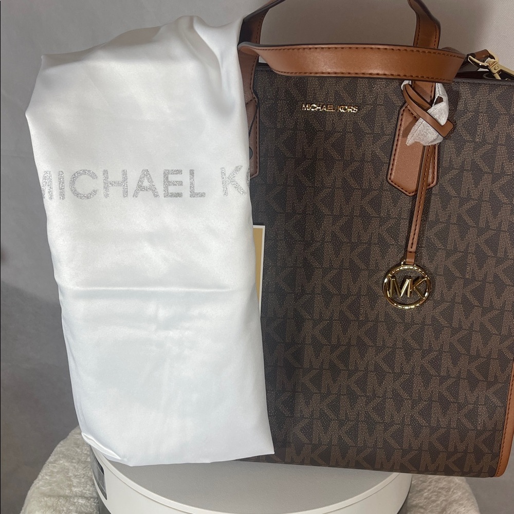 Michael Kors Dark Brown Monogram Briefcase - Picture 15 of 15